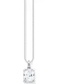 Kette mit Anhänger "pinker Stein, weißer Stein, KE1964-051-14-L45V, KE1964-051-9-L45V", mit Zirkonia (synth.) silberfarben-weiß 45
