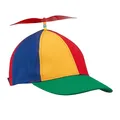 Relaxdays Propeller Mütze, gestreift, für Damen & Herren, Kopfumfang 55-61 cm, Fasching, Festival, Helikoptermütze, bunt