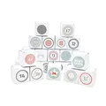 Frau WUNDERVoll® DIY Adventskalender Vorfreude zum Befüllen, 24 Faltschachteln weiß 7(L) x7(B) x7(H) cm (gefaltet), XL Ziffern pastell/Weihnachten, Aufkleber, Würfelbox, Faltverpackung, Schachteln