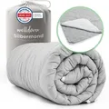 Welldora OPTICLIMA Allergiker Bettdecke 135x200 - Zweiteilige Sommerdecke & Winterdecke - 4 Jahreszeiten Bettdecken mit Druckknöpfen - Premium Duvet - Grau/Weiß