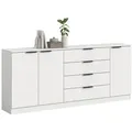 Livetastic Kommode, Weiß, Kunststoff, 4 Schublade(n) Schubladen, 185x80x35 cm, FSC Mix, stehend, Wohnzimmer, Kommoden & Sideboards, Kommoden