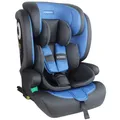 XOMAX Kindersitz ISOFIX Gruppe 1/2/3 (9-36 kg) | i-Size ECE R129 | Höhenverstellbar | Mitwachsend | 5-Punkt-Gurt | Abnehmbarer & Waschbarer Bezug |,Farbe:Anthrazit/Blau