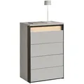 Voleo Kommode, Schwarz, Beige, Holzwerkstoff, 4 Schublade(n) Schubladen, 58x88x38 cm, Typenauswahl, Beimöbel erhältlich, stehend, Wohnzimmer, Kommoden & Sideboards, Kommoden