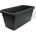 Pflanztrog anthrazit, Kunststoff (PP), 50x25 cm, 22 cm hoch, mit Entwässerungslöchern, 16L Volumen - Grau