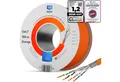 HB-DIGITAL CAT 7 Kabel 100m Installationskabel S/FTP AWG23 LSZH orange Netzwerkkabel, Netzwerkstecker, (10000 cm), hochwertiges GHMT zertifiziertes reines Kupfer Verlegekabel