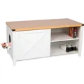 needs&wants Katzenschrank groß für Katzentoilette XXL aus Holz mit Schuhschrank Sitzkommode, Katzenklo-Schrank Kommode, Design Katzenhaus Toilette Klo, 110 x 50 x 53 cm, weiß braun