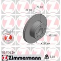 ZIMMERMANN 2x Bremsscheibe vorne Ø255 mm Innenbelüftet für BMW 3er E21 323i