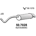ASSO Endschalldämpfer  für SKODA 6Q7253609C 6Q7253609D 50.7028