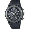 Chronograph CASIO EDIFICE, schwarz (neongrün, schwarz), Armbanduhren, Herren, Armbanduhr, Solar, Herrenuhr, Edelstahlarmband, analog, Tag