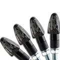Germany Motorsports LED Motorrad Mini Blinker Wizzard Schwarz kurz universal 12V e-geprüft vorn hinten (Getöntes Glas, 2 Paar)