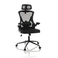 hjh OFFICE Profi Bürostuhl ARIGANO ergonomischer Drehstuhl mit atmungsaktiver Rückenlehne, Armlehnen klappbar, Stoff/Netzstoff Schwarz, 830122