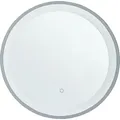 BELIANI Wandspiegel 58 cm mit LED Beleuchtung Rund Antibeschlagsystem Touch Sensor Badezimmer Modern - Silber