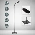 B.k.licht - Stehlampe - 6,5w, 600lm, Led, Dimmbar, Schwenkbar, Touch, Cct, Schwarz