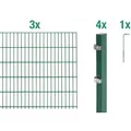 Alberts Komplettset Doppelstabmattenzaun, Grün, Mattenbreite 2 m, 160 cm hoch, 6 m lang