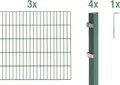 Alberts Doppelstabmatten Zaun, Höhe 160 cm, Länge 6 m, Zaun-Komplettset zum Einbetonieren, grün, Pfosten 60x40 mm
