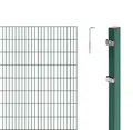 Alberts 653873 Doppelstabmattenzaun als 8 tlg. Zaun-Komplettset | verschiedene Längen und Höhen | grün | Höhe 160 cm | Länge 6 m