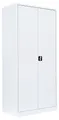 Flügeltürenschrank komplett montiert weiß Metallschrank abschließbar 195x92x60cm Lagerschrank Aktenschrank 4 Fachböden 530367