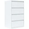 Hängeregistratur Schrank für DIN A4 Hängemappen 132x76x62cm mit 4 Schüben doppelbahnig Weiß 561427
