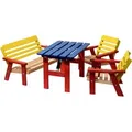 Dobar Kindersitzgarnitur 4-teilig mit Kindertisch Mehrfarbig FSC®
