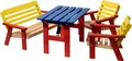 dobar Kindertisch Mehrfarbige Kindersitzgarnitur mit Tisch