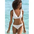 Triangel-Bikini-Top BUFFALO "Bubble", Damen, Gr. 34, Cup C/D, beige (creme), Obermaterial: 96% Polyamid, 4% Elasthan. Futter: 92% Polyester, 8% Elasthan, Strukturmuster, Bikini-Oberteile, mit floraler Struktur