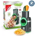 Nicer Dicer Electro Gemüseschneider 25 tlg, elektrische Gemüsehobel für Würfel, Scheiben, Julienne, Küchenreibe Multizerkleiner Gemüse Obst 6... - Schwarz/Grün