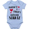 Shirtracer Shirtbody Mamas und Papas größter Schatz Sprüche Baby blau 1/3 Monate