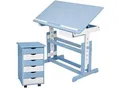 tectake® Schreibtisch, und Rollcontainer mit 6 Schubladen, Tischplatte neigbar und 7-fach höhenverstellbar, 63 bis 94 cm, pflegeleicht