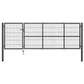 vidaXL Gartentor mit Pfosten Stahl 350x100 cm Anthrazit
