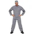 W WIDMANN MILANO Party Fashion - Häftling Kostüm Herren, 3-teiliges Gefangenen Outfit, Sträfling für Karneval & Mottoparty