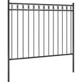 vidaXL Gartenzaun ASSEN Stahl 1,7 x 1,2 m Schwarz - Schwarz