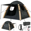 JUSKYS® Luftzelt EasyFlow L - aufblasbares Camping Zelt, für 4 Personen inkl. LED-Lampe & Zubehör