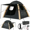 JUSKYS® Luftzelt EasyFlow L - aufblasbares Camping Zelt, für 4 Personen inkl. LED-Lampe & Zubehör - Dunkelgrau/Grün