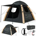 JUSKYS® Aufblasbares Camping Zelt EasyFlow L - 4 Personen Campingzelt mit Vordach, wasserdicht, UV-Schutz LSF 50, inklusive LED-Lampe & Zubehör