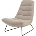 Forgents - Loungesessel Mit Bouclé-bezug In Beige, Kufengestell, Quersteppung, 82,5x93x97 Cm - Selsey