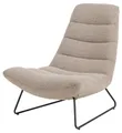 Selsey Forgents - Loungesessel mit Bouclé-Bezug in Beige, Kufengestell, Quersteppung, 82,5x93x97 cm