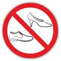 iSecur Verbots-Aufkleber Schuhe verboten I rund Ø 20 cm I Betreten der Fläche mit Schuhen Nicht gestattet I Straßen-Schuh-Verbot I hin294