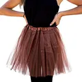 Oblique Unique® Tutu Tütü Reifrock Unterrock Petticoat Damen Frauen Rock Braun als Kostüm Accessoire für Fasching Karneval Motto Party Einheitsgröße 60 cm - 116 cm