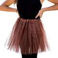 Tutu Tütü Reifrock Tüllrock Damen Rock Braun Fasching Karneval Ballett 60-116 cm
