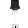 Relaxdays Tischlampe Metall Organza Schwarz Silber 41 cm x 14,5 cm 0,7 kg