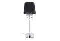 relaxdays Tischleuchte Kristall Tischlampe mit Organza-Schirm