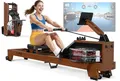 ORISYN Rudergerät für Zuhause Klappbar Rudergeräte Wasser mit Hochwertigen Holzdesign & Bluetooth, 175 KG Gewichtsbelastung, Geeignete Benutzergröße von 1.2 m bis 2 m
