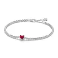 Pandora Tennisarmband Rotes Funkelndes Herz Silber