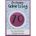 Perleberg Grußkarten 70 Geburtstag Glückwunschkarte im Format 115x17cm mit Umschlag weiß