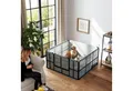PawHut Laufgitter Wurfbox mit waschbarer Wurfunterlage, winddichtem Oxford-Gewebe, Tür (Wurfkiste für Welpen, 1-tlg), für mittelgroße große Hunde, 122 x 122 x 60 cm Schwarz