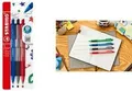 STABILO Druckkugelschreiber pointball colorful, 3er Etui rutschfeste Griffzone, mit weicher Kugelschreiberpaste - 1 Stück (6033/3-1)