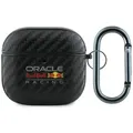 Hülle Case AirPods 4 ORACLE Red Bull Racing Carbon Look schwarz Logo Bullen