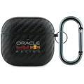 Hülle Case AirPods 4 ORACLE Red Bull Racing Carbon Look schwarz Logo Bullen