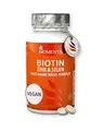BIOMENTA Biotin Zink Selen Komplex I 370 Tabletten mit 12500 µg reinem Biotin pro Einheit I 3er Multi Beauty Formel für Haut Haare & Nägel * I Vegane Nahrungsergänzungsmittel I Ohne Zusätze