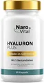 NaroVital Hyaluron Plus - 90 Kapseln 500 mg Hyaluronsäure Hochdosiert mit Vitamin C, B2, Zink, Selen